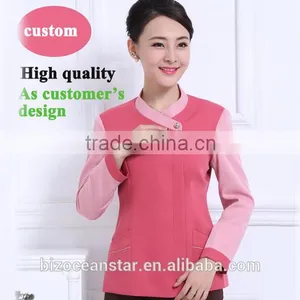 Custom Comfortable Hotel Service Hotel Receptionists Dress Uniform Round Collar of Cultivate One's Morality thumbnail-1