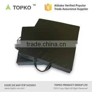TOPKO Gymnastics Tumbling Exercise Folding Martial Arts Mats With Hook and Loop Tri-Fold Exercise Mat Gym Mat thumbnail-1