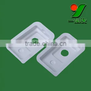 Customized White Bagasse Pulp Packaging Boxes / Biodegradable Fiber Molded Black Box Packaging thumbnail-3