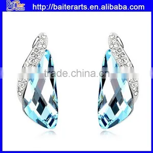 Fashion Women's Blue Stone Hook Crystal Earring Light Blue Crystal Earrings thumbnail-5