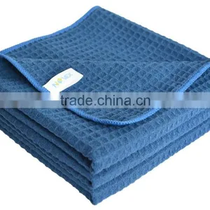 Sinland Microfiber Waffle Weave Kitchen Towels Dish Cloth 16inch X 24inch Navy Blue thumbnail-2
