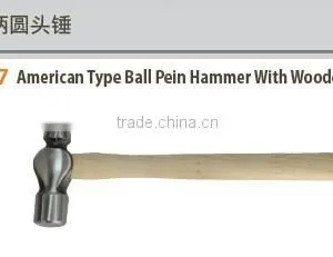 American Type Ball Pein Hammer With Wooden Handle thumbnail-1
