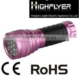 Pink 21 LED Torch Flashlight With Black Rubber in the Body Gift Torch LFL237-21 thumbnail-1