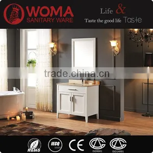 Modern Single Basin Wash Basin Cream Color Solid Oak Wood Bathroom Vanity NO.1001A thumbnail-1