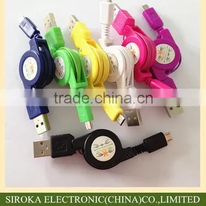 USB 2.0 5pin Micro Usb Charging Cable With Retractable Sync Transfer Cable for Mobile Cellphone thumbnail-5