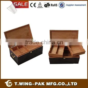Handmade Two Layers Wooden Cigar Humidor Made In China thumbnail-1