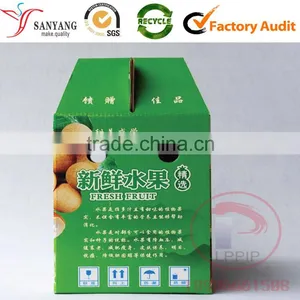 Colorful Foldable Fruit Packing Box Corrugated Paper Fruit Box With Handle thumbnail-3