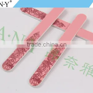 Nail Shape and Polishing Leaves Printing Pink Sandpaper Nail File Customized thumbnail-5