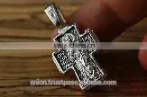Silver Orthodox Cross Pendant St. Nicholas. Jerusalem Jewelry. thumbnail-4
