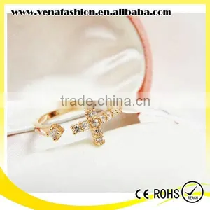 Cross Diamonds Korea Simple Design Finger Rings thumbnail-3