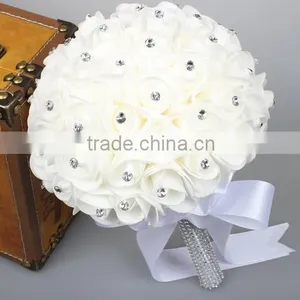 Wedding Bouquet Bridal Bridesmaid Aartificial Flower Roses Posy Handmade Decor thumbnail-2