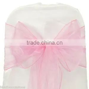 Organza Chair Sash Bows Cover for Wedding Anniversary Party Reception Sashes Bow thumbnail-1