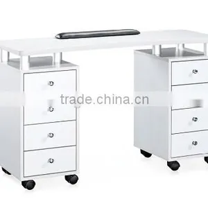White Nail Salon Glass Top Manicure Table With Exhaust Fan Quality Choice Most Popular thumbnail-2