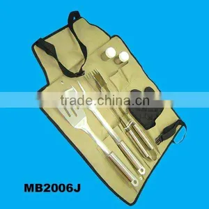 Professional-Grade Stainless-Steel 6-Piece Barbeque Tool Set thumbnail-1