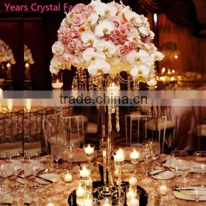 Nine Arms Crystal Wedding Candelabra Centerpiece With Votive Hurricanes Hot Sell Table Flower Candelabra thumbnail-4