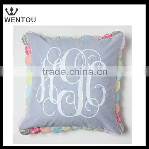 Scalloped Edge Seersucker Pillow Cover thumbnail-4