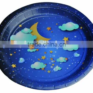 12" Round Shape Custom Logo Printed Easter Paper Plate thumbnail-3