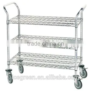 Hospital Chrome Wire Utility Cart thumbnail-2