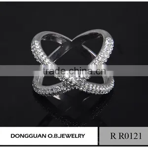 Jewelry White Rhodium Ring, Ladies New Design White Gold Finger Ring thumbnail-2