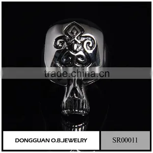 New Arrival Stainless Steel Skull Biker Ring/Motorcycle Piston Ring Design For Men thumbnail-4