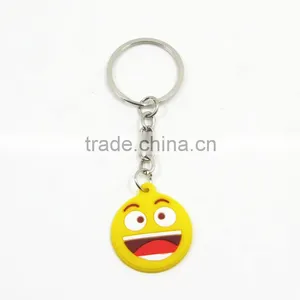 Cheap Custom Cute Cute Face Advertising Key Ring/ Soft PVC Funny Face Promotion Keychain thumbnail-4