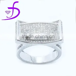 Rhodium Plated Fashion Silver 925 Men Ring thumbnail-1