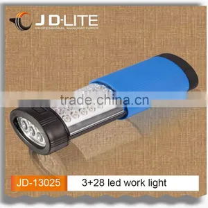 28+3led Flashlight Magnetic Base Light Extendable Work Light Flashlight With Hook thumbnail-1