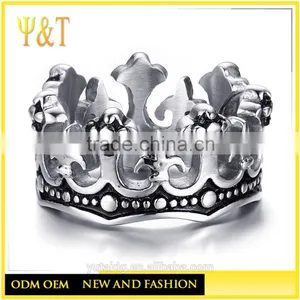 Jingli Jewerly Cheap Wholesale Stainless Steel Mens Crown Rings,casting Fine Crown Rings (HF-068) thumbnail-2