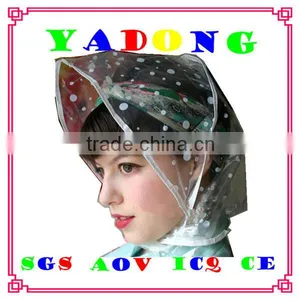 PE Full Over Printed Rain Bonnet, Waterproof Rain Hat thumbnail-2
