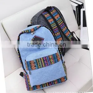 Dye Printed Cute Canvas Backpack thumbnail-2