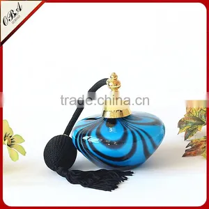 High-grade 100ML Blue Pattern Glass Bottle of Fine Tall Airbag Nozzle Perfume Bottle thumbnail-3