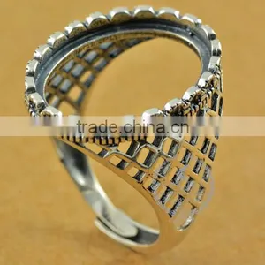 15*20mm 925 Sterling Silver Antiqued Silver Vintage Style Oval Bezel Ring Base Blank Supplies DIY Findings 1223067 thumbnail-1