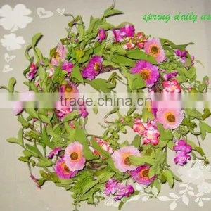 Artificial Decorative Spring Wreath for Indoor or Garden Decoration,spring Artificial Flower Wreaths thumbnail-1