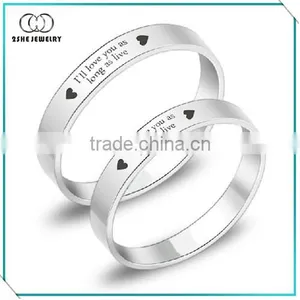 304 Stainless Steel Engagement Rings for Women I'll Love You as Long as Live thumbnail-1