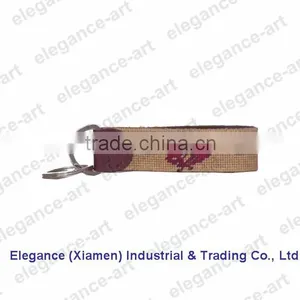 Hot-selling Needlepoint Key Chain With Real Cowhide Leather thumbnail-1