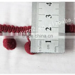 Hot Sales Cute 2cm Width Polyetser Indian Pom Pom Trims for Garment/bags thumbnail-5