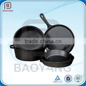 OEM Round Cast Iron Enamel Frying Pan Set thumbnail-1