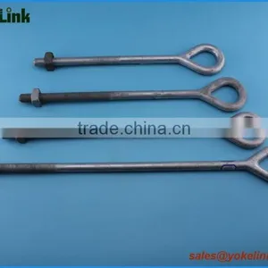 5/8'' Carbon Steel HDG Pole Line Hardware Galvanized Oval Eye Bolts thumbnail-3