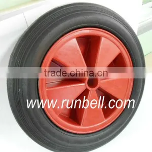 Rubber Solid Ribbed Pattern Wheel for Hand Trolley thumbnail-1