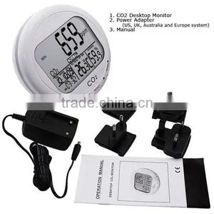 0~2000ppm Range Digital 3-in1 Round Desktop Indoor Air Quality Temperature RH Carbon Dioxide CO2 Monitor Detector thumbnail-2
