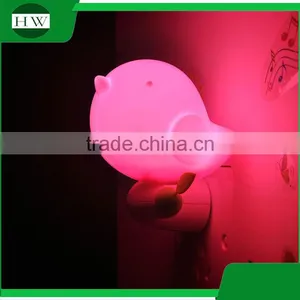 Plastic Mini Cartoon Jungle Bird Electric Plug Socket Led Sensor Day Night Lamp Light thumbnail-1