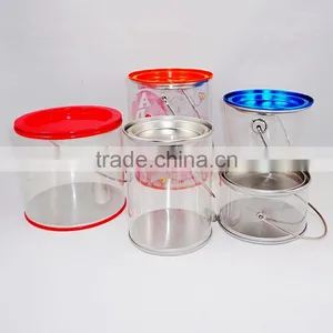 TOP Sale Round Tranparent Christmas Popcorn PVC Tin Bucket thumbnail-1