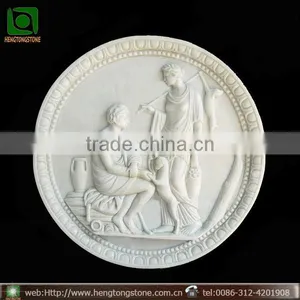 Modern White Marble Figure Relief Sculpture thumbnail-1