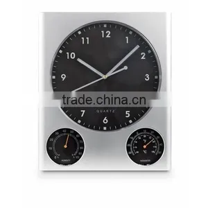 High Quality Plastic Wall Clock With Thermometer and Hydrometer for Bedroom Use thumbnail-1