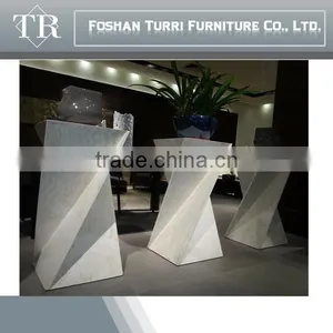 Modern Travertine Design Marble Top Wooden Flower Stand thumbnail-6