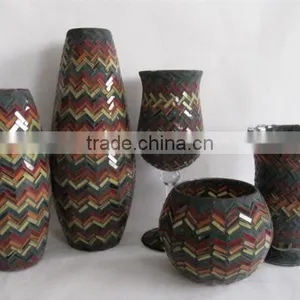 Different Shape Mosaic Candle Holders Votive Antique for Home Decoration thumbnail-1