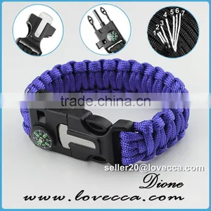 Paracord Bracelet Survival Gear Kit With Embedded Compass, Fire Starter, Emergency Knife & Whistle Survival Bracelet thumbnail-5