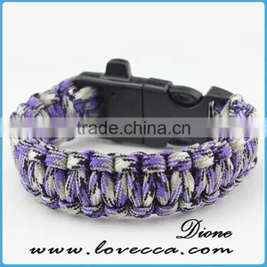 2016 Custom With Flint Fire Starter Survival Paracord Bracelet With Logo thumbnail-5
