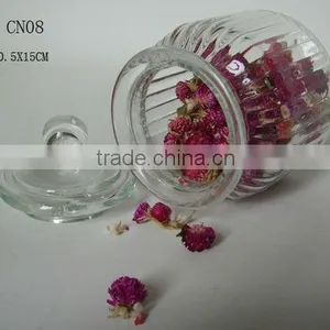 Home Storage Goods Sealed Glass Cookie Canister With Dome Glass Lid thumbnail-2