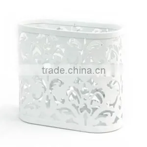 White Metal Punched Decorative Magnetic Pen Pencil Holder thumbnail-2
